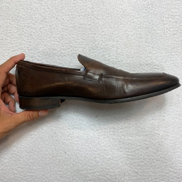 To Boot New York Loafers Shoes Mens 8 Brown Leather Slip On Made In Italy - Picture 8 of 12